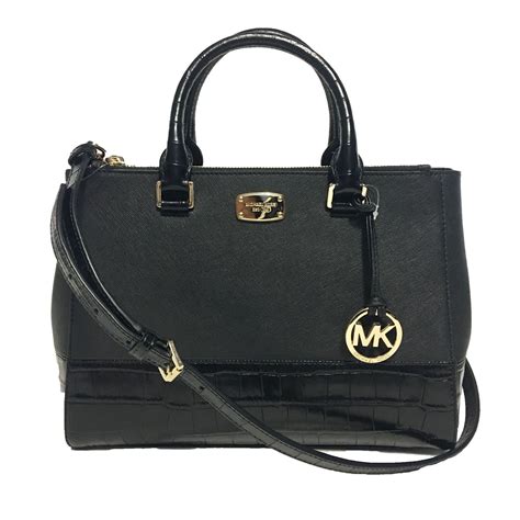 michael kors kellen medium satchel black|michael kors opened satchel purse.